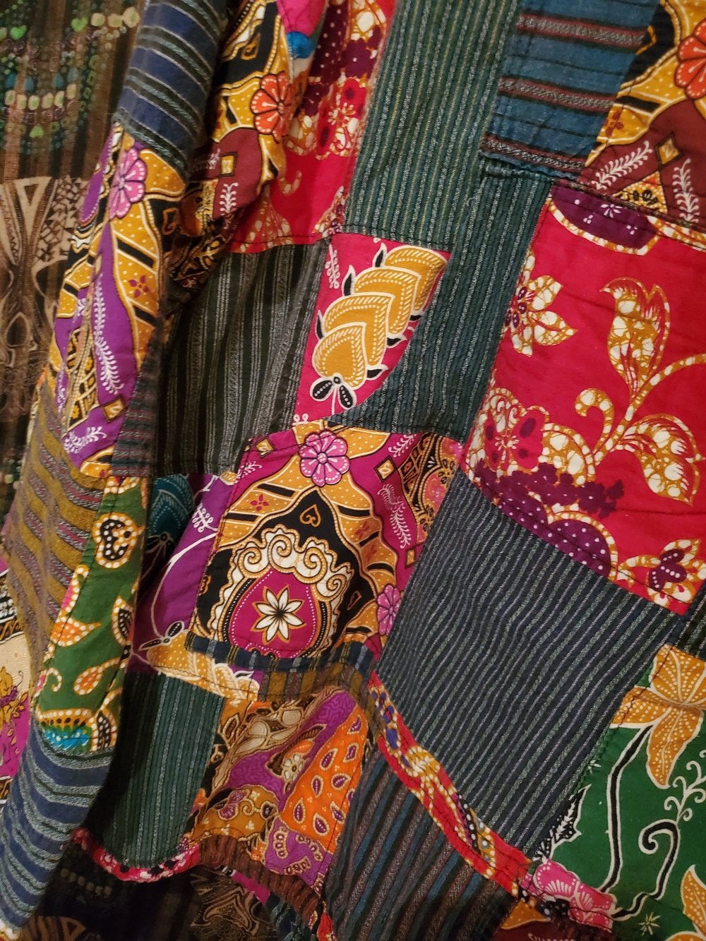 Boho Vintage Multicolor Patchwork Hoodie~β‘ - Picture 13 of 15